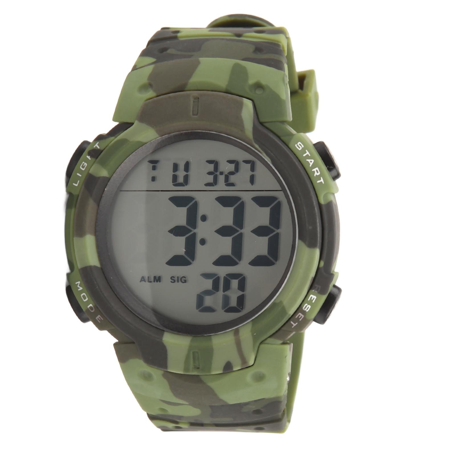 

Digital Display Men Sports Electronic Watch Waterproof Multifunction Outdoor Night Light Sporting Watch OD Green