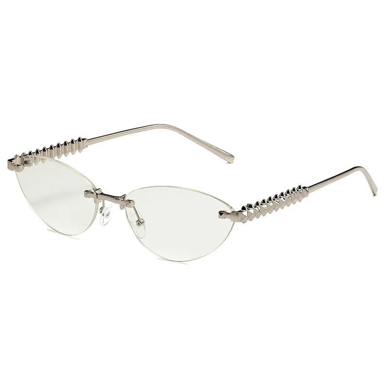 New Trendy Cat Eye Metal Rivet Leg Sunglasses Men'S And Women'S Outdoor Driving Uv Resistant Glasses Uv400 Shades Eyewear