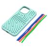 For iPhone 16 Pro Case 3D Stress Relief DIY Colorful Bar Silicone PC Phone Cover Arc Stripe