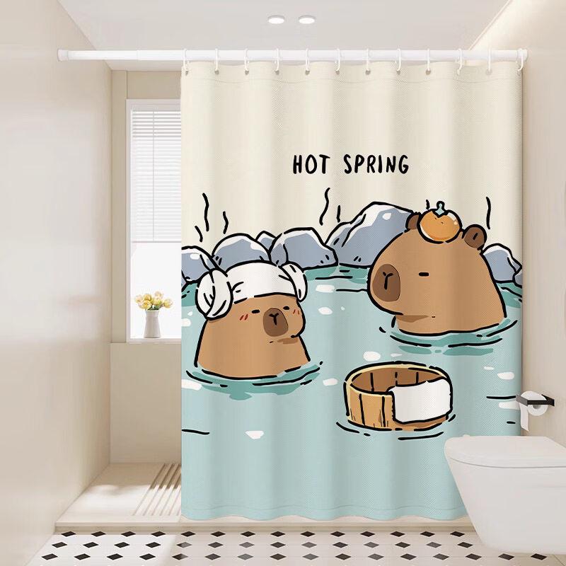 LIEI Capybara Cartoon Shower Curtain