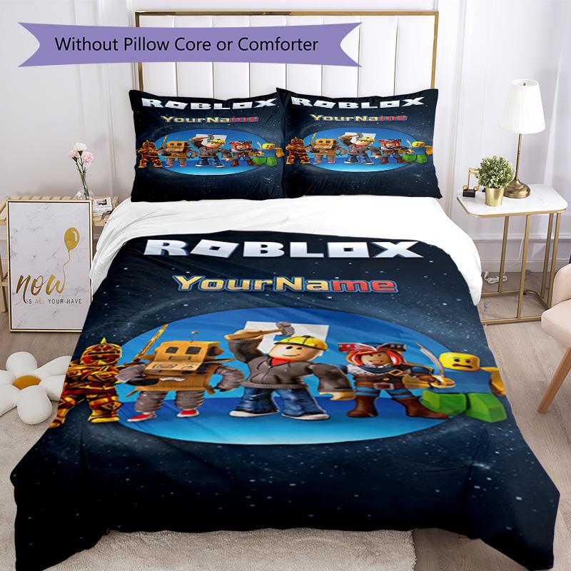 Roblox 482 Customize Your Name Bedding Set Breathable Duvet Cover with Pillowcases Home Decoration Birthday Gift