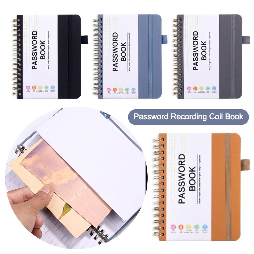 112 Pages Note Book with Letter Tags Password Recording Coil Book Fashion Codebook