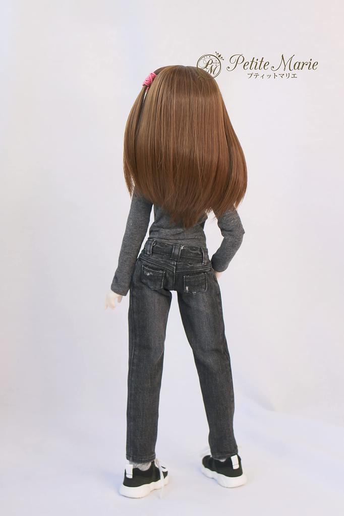 [Petite Marie] 13 MDD Compatible Okayama Processing Distressed Boyfriend Jeans Black KOJIMA Processing Jeans Distressed Processing Low Rise Roll-up