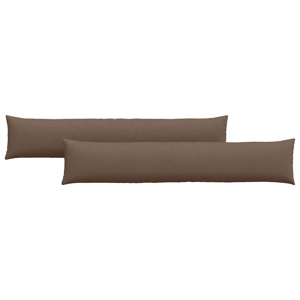 Sofa Cushions 2 Pcs Brown 200 X 40 Cm Fabric