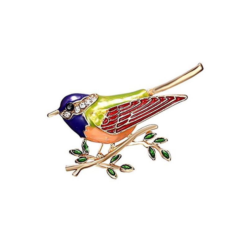 

Жіноча брошка Брошка сорока Ретро сплав Краплі олії Стрази Креативна шпилька ластівка фіолетовий