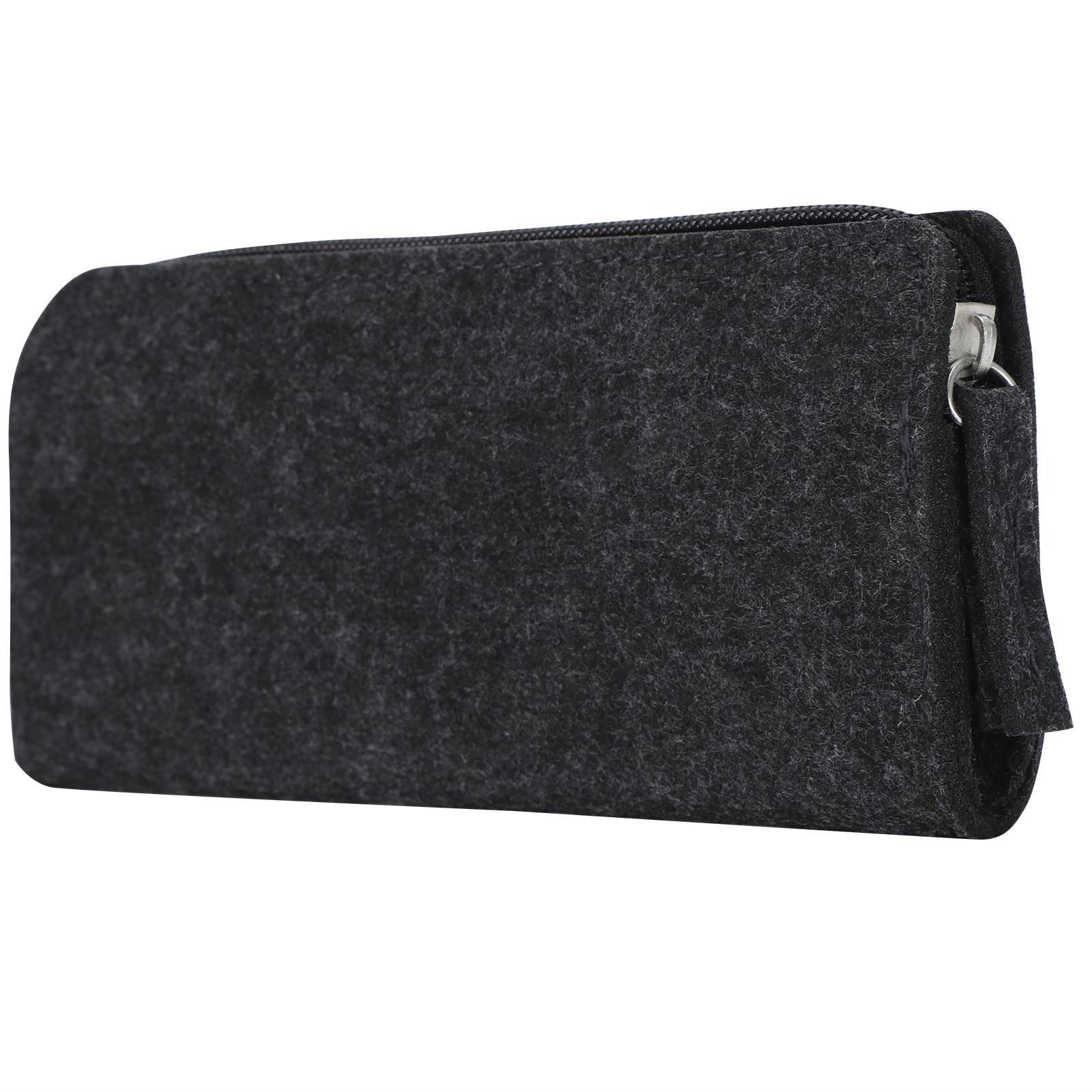 

Пенал для хранения фетровый пенал утолщенный плоский пенал для кистей пылезащитное хранение инструментов(Темно-серый )