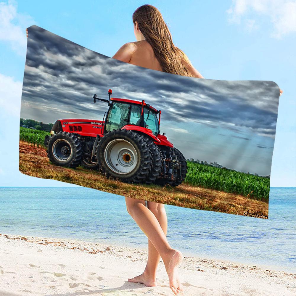 Auto Traktor Handtuch Mikrofaser Strandhandtuch Saugfähig Schnelltrocknend Weich Yoga Schwimmen Resort Bergsteigen Handtuch
