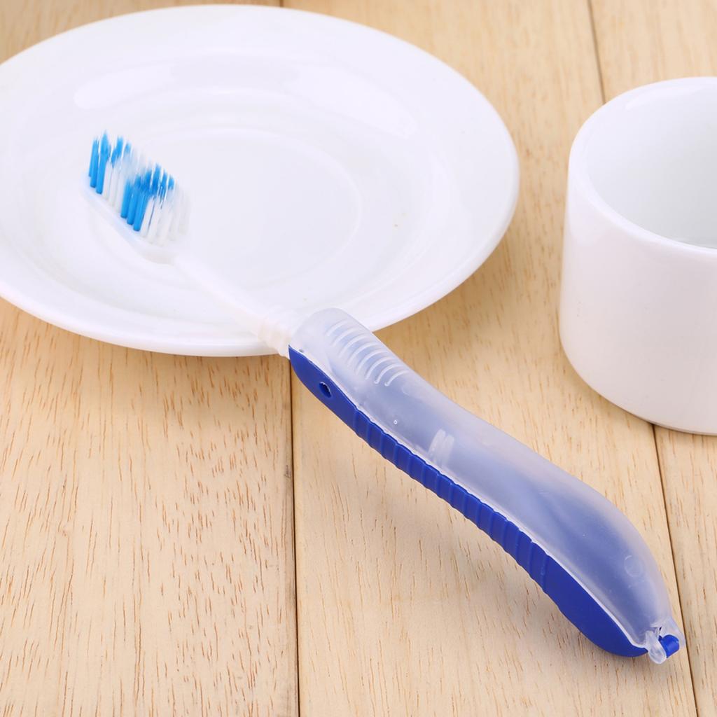 Dark Blue Portable Compact Fold Foldable Folding Toothbrush Travel Camping Hiking Outdoor Easy
