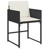 11 piece Garden Dining Set with Cushions Black Poly Rattan