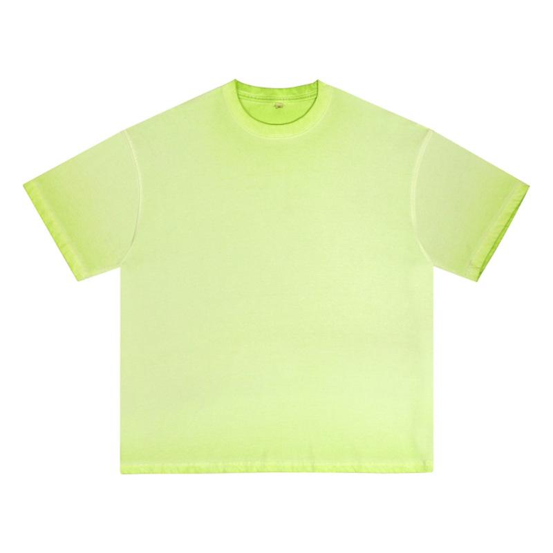 American Street Guochao Brand T-Shirt Light Board Washed Spray Dyeing Dirty Washed Old Cotton Short Sleeve T-Shirt Men And Women S