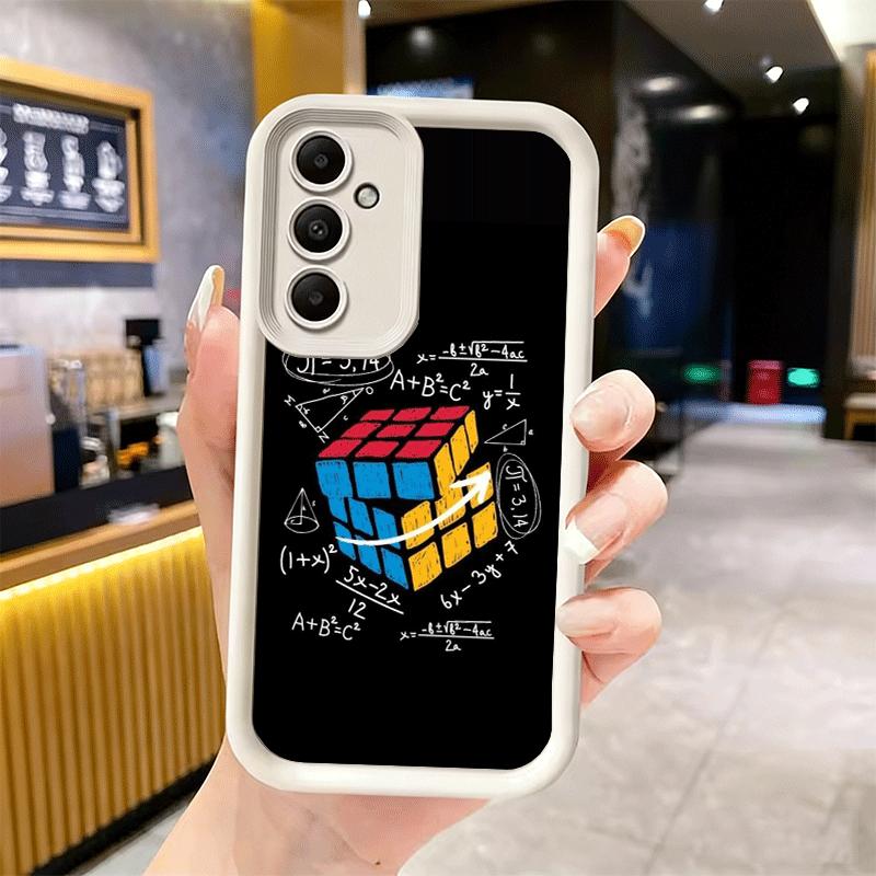 Phone Case for Samsung Galaxy A17 A16 A15 A14 A13 Rubik Cube Formula Spoofs Math A56 A36 A26 A55 A35 A25 A54 A34 A24 A53 A33 A23