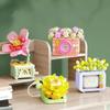 Flower Furniture Succulent Plant Home Office Decoration Building Blocks Appliance Bonsai Bricks Model DIY Toys for Children