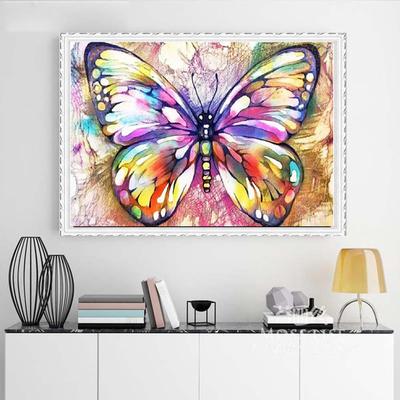 5D-Diamantmalerei zum Selbermachen, große Blume, Schmetterling, Kreuzstich-Set, vollständige Diamantstickerei, Mosaikkunst, Bild mit Strasssteinen, Dekor, Geschenk