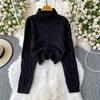 Autumn 2 Piece Set Turtleneck Sweater For Women Casual Fashion Style Chic Weave Top + High Waist Elegant Long Skirt