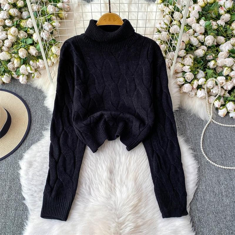 Autumn 2 Piece Set Turtleneck Sweater For Women Casual Fashion Style Chic Weave Top + High Waist Elegant Long Skirt