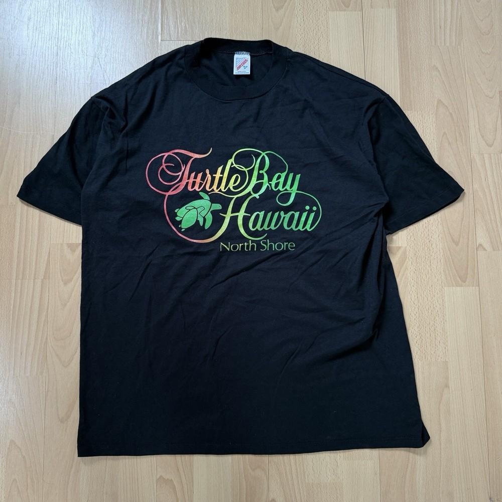 

Vintage 90s Turtle Bay Hawaii Animal Nature Black Graphic Single Stitch TShirt Unisex T-Shirt XXXL