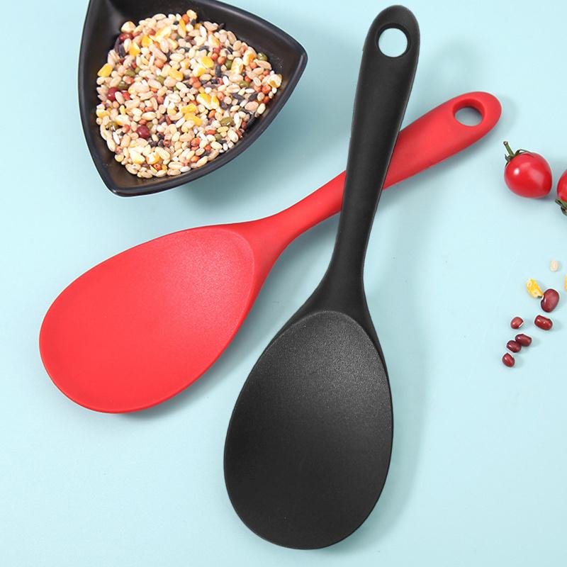 1pc Non-Stick Heat-Resistant Silicone for Rice Spoon - One-Piece Design with Ergonomic Handle, Durable & Easy-Clean Kitchen Utensil for Rice, Salad