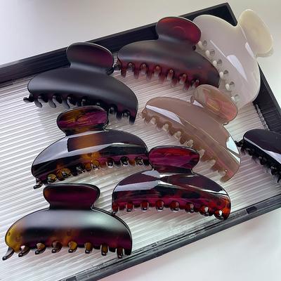 Elegant Retro 10CM Arc Hair Clip Simple Temperament Acrylic Shark Clip For Female Hair Accessories