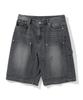Uniform Bridge Double Knee Denim Short Pants 12Oz Black Washed