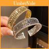 Geometric Zircon Round Multilayer Open Cuff Bracelet For Fashion Women