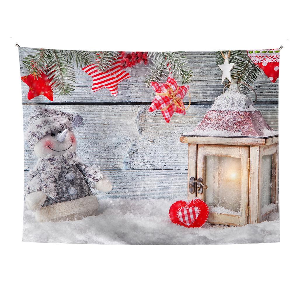 Wohnkultur Frohe Weihnachten Schneeschuh Baum Santa Claus Santa Claus Geschenke Gedruckt Polyester Faser Wand Hängen tapeçaria de natal