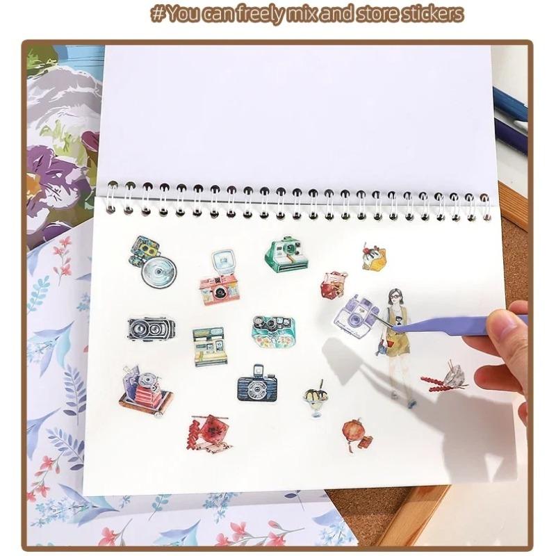 1Pcs A5 Flower Painting Landscape Material Collage Release Paper Notebook Creative DIY Student Supplies Stationery