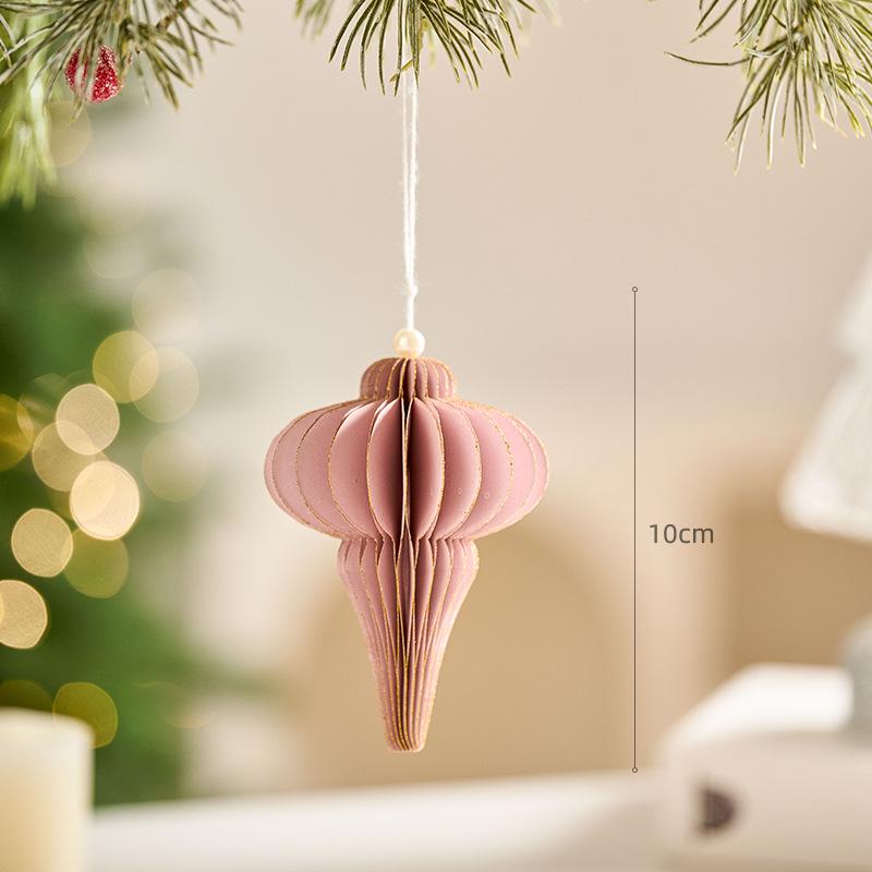 Irregular Shape Paper Honeycomb Christmas Tree Ornaments - Small Pendant & Honeycomb Ball Decor.