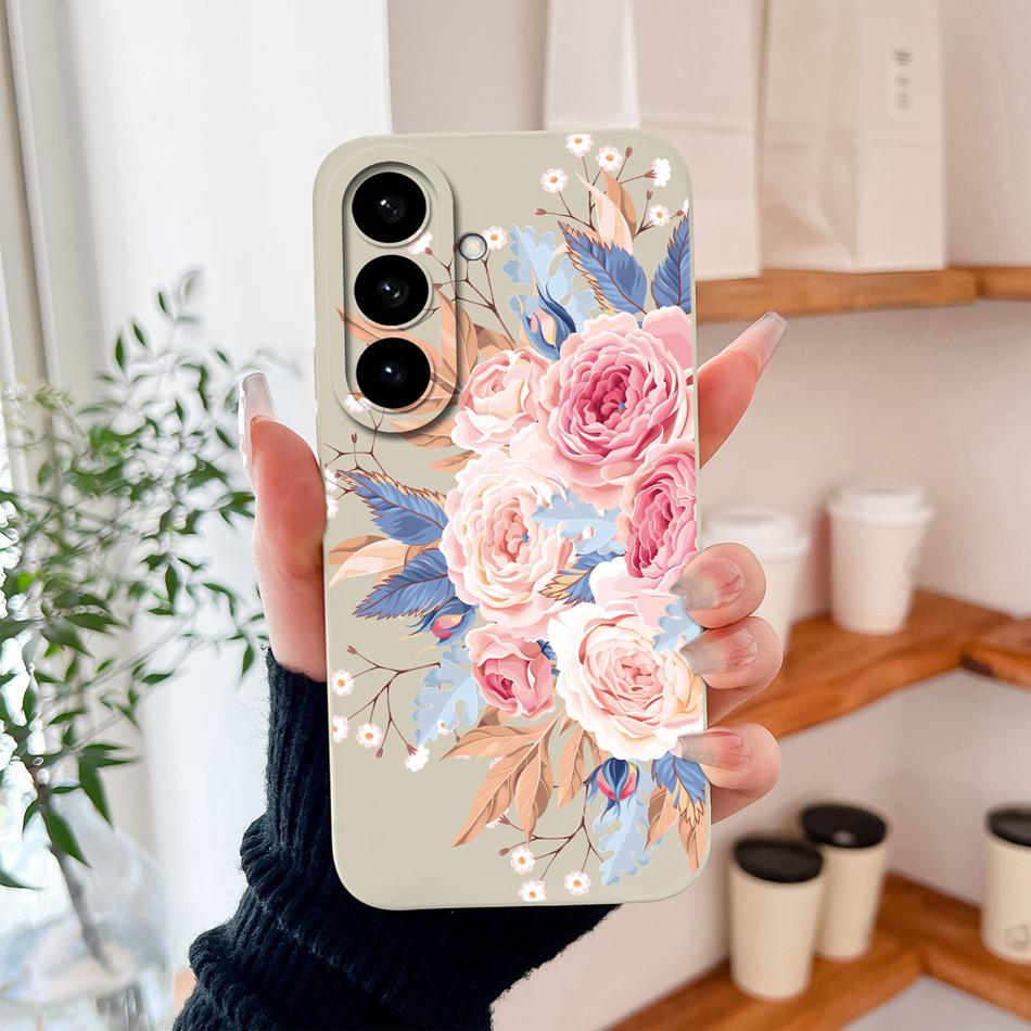 Candy Flower Case For Samsung Galaxy S26 Ultra Plus Soft Liquid Silicone Upgrade Lens Protection Back Cover For Galaxy S 26 Capa