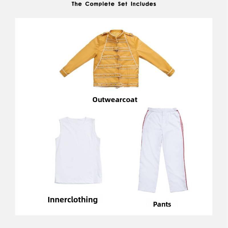 

Queen Freddie Mercury Costume Set With Polyester Fabric For Halloween S
