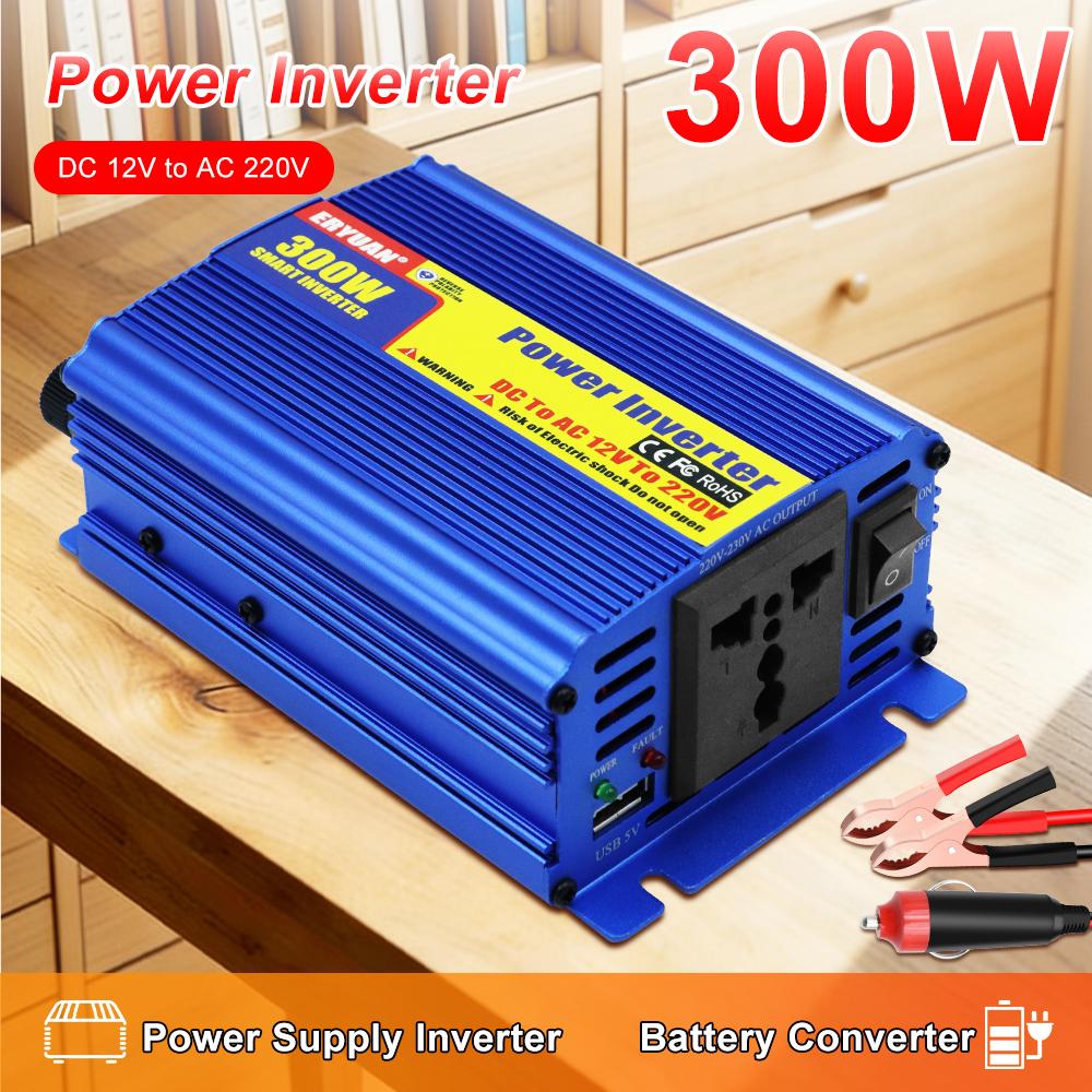 300W Multifunctional DC 12V To AC 220V Auto Power Supply Inverter Car Power Inverter Battery Converter Multi-scenario Use