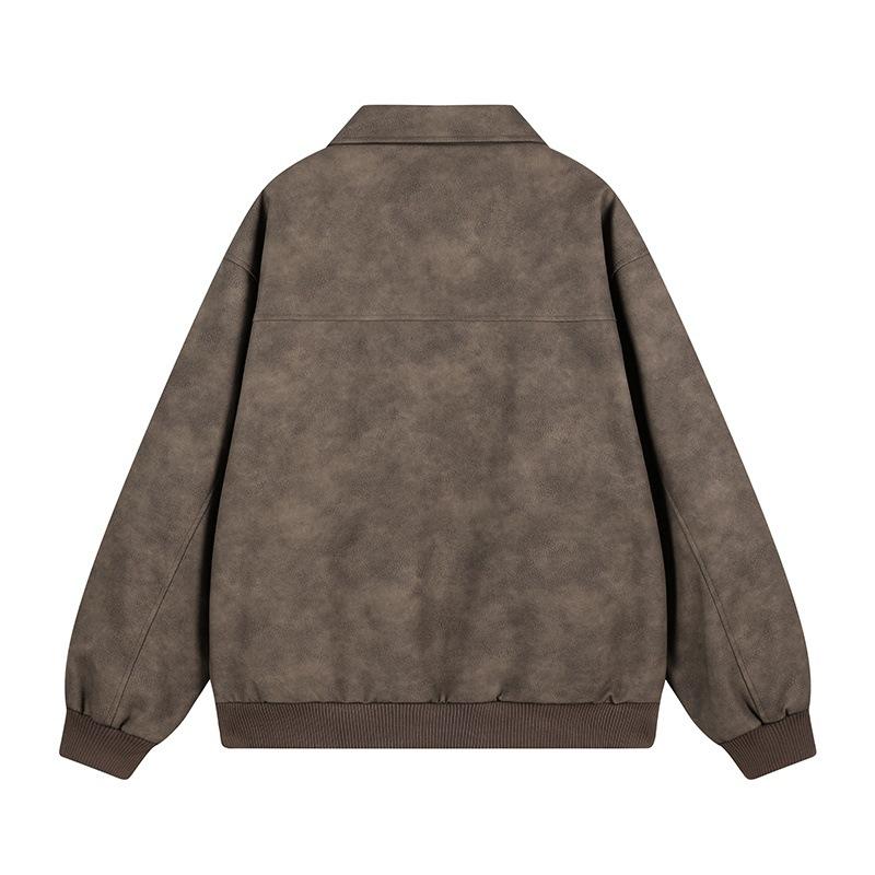 The Same Style for Men and Women, New American Style Retro Textured Lapel Jacket, Tie-dye Trendy Handsome Top Jacket