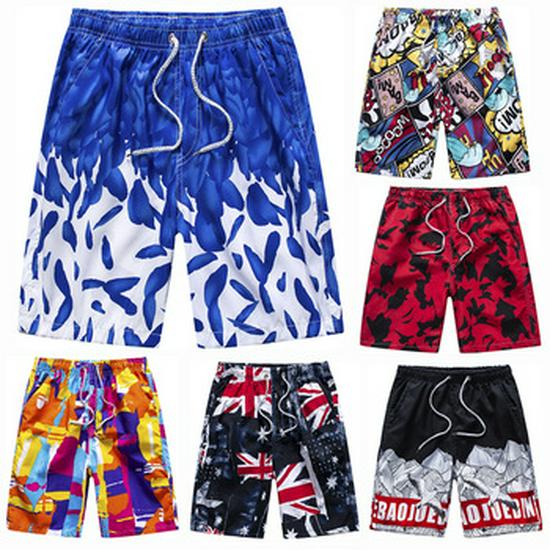 Quick-Dry Couple's Beach Shorts: Men's Breathable Swim Trunks & Women's Casual Printed Shorts