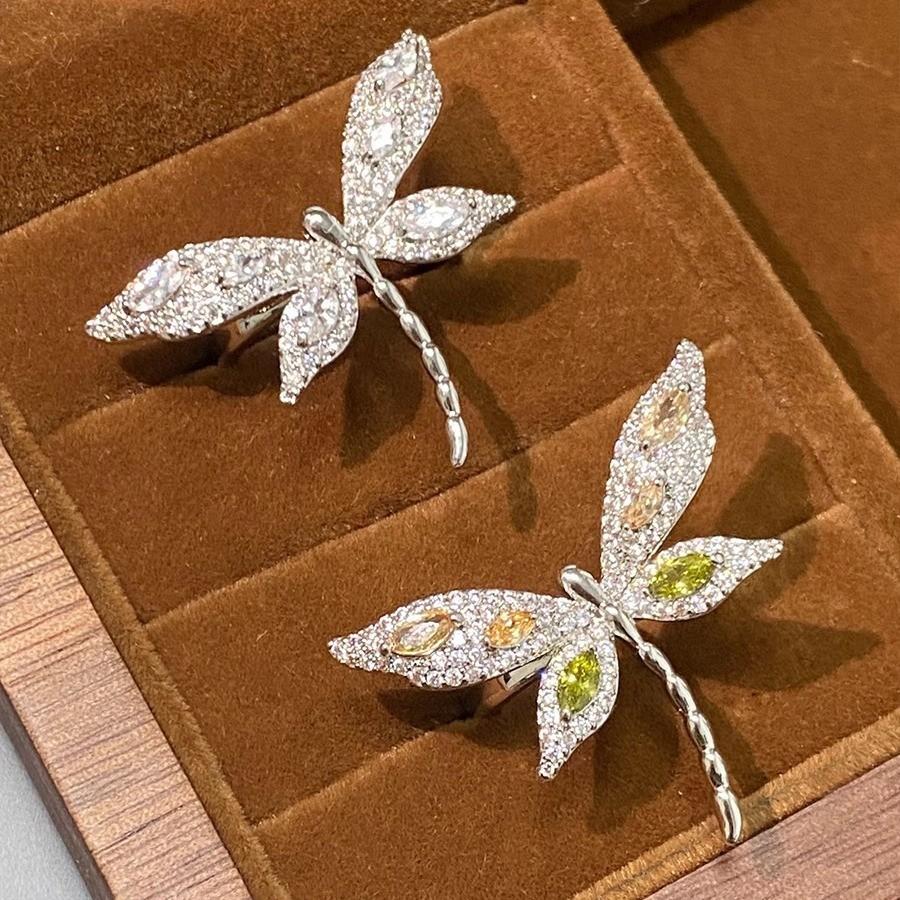 Fashionable Two Tone Butterfly Ring For Women Unique Adjustable Copper Jewelry