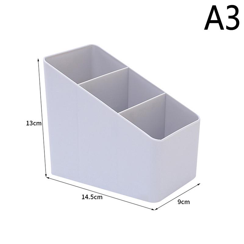 Simple Brush Colored Pen Marker Desktop Stationery Storage Box Multi-Functional Three Squares Desktop Sundries Storage Holder
