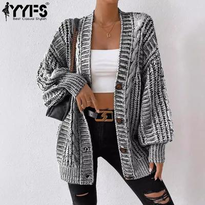 Damenmode, lässig, Herbst/Winter, einfarbig, mit Druck, lange Ärmel