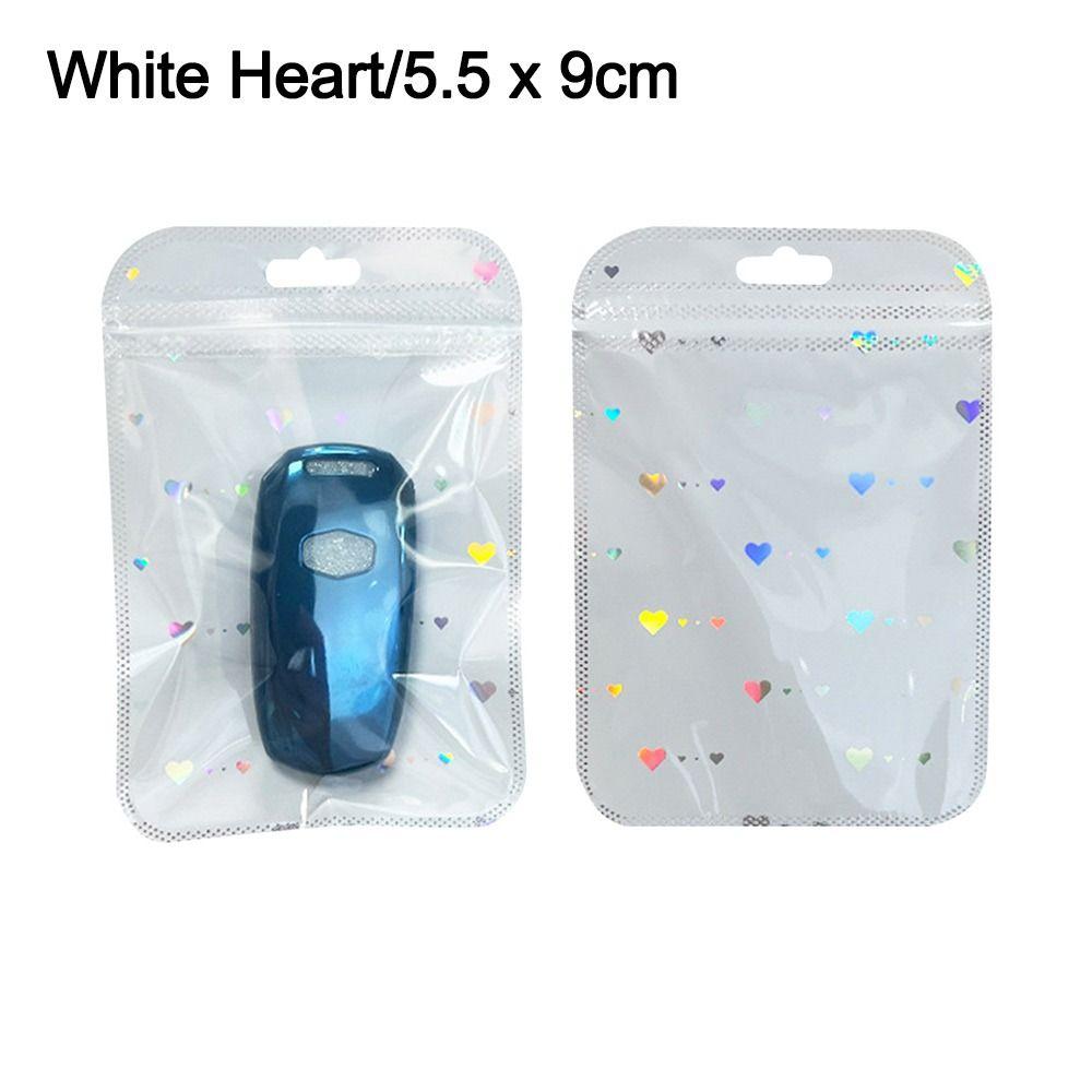 

50Pcs Multifunction Plastic Self Sealing Bag Resealable Laser Heart Packaging Bag Jewelry Display Bag