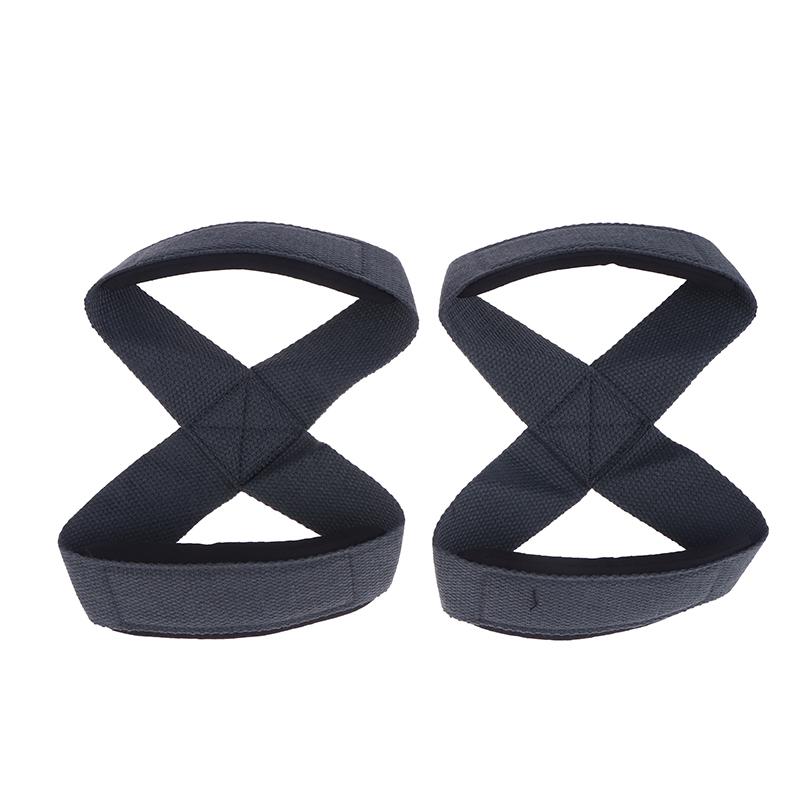 

2Pcs Figure 8 Lifting Straps-Padded Deadlift&Pull-up Wrist Support with Anti-Slip Grip,Powerlifting GymStraps for WeightTraining сірий колір