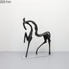 Minimalistische Schwarze Pferdestatue aus Gusseisen Schreibtischdekoration Tier Metallskulptur Ornamente Kreative Pferdekunst Moderne Wohnkultur