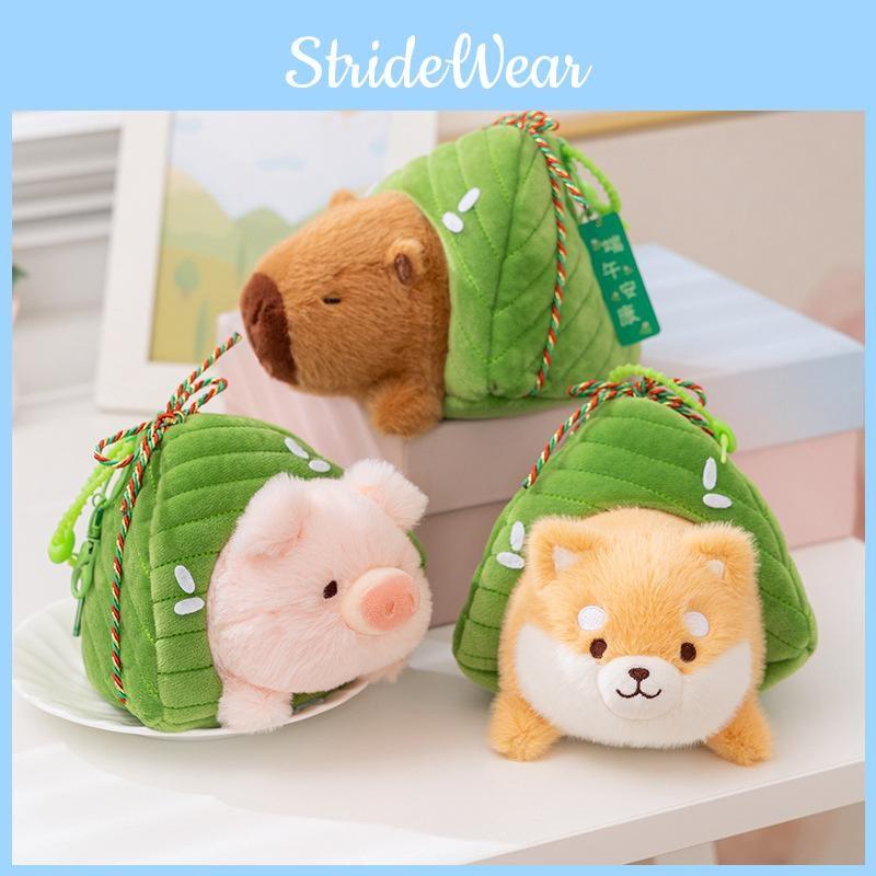 Capybara Zongzi Festivals Cartoon Keychain Stuffed Animal Doll Plush Gift Toy