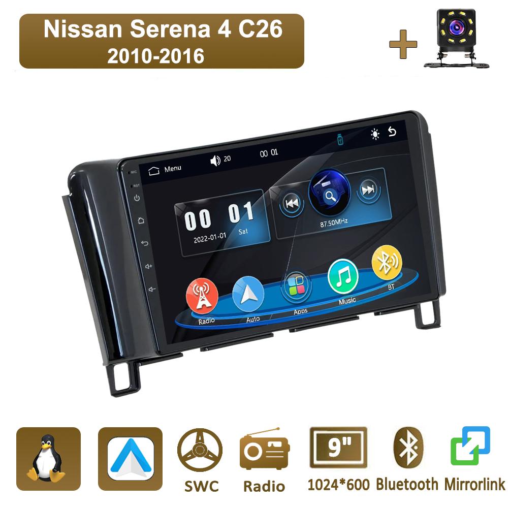 

Icreative Car Radio Multimedia MP5 Player Head Unit Stereo BT For Nissan Serena 4 C26 2010 - 2016 чёрный