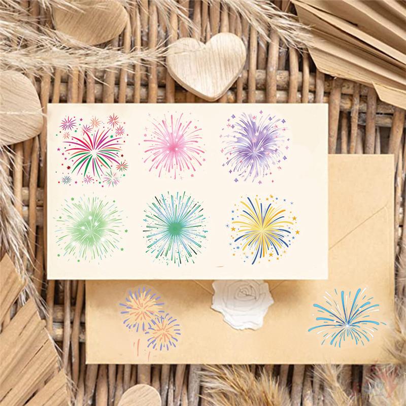 50Pcs/Set Watercolor Fireworks Art PET Stickers Waterproof DIY Fashion Doodle Decals Stickers