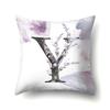 Polyester Pillowcase Home Watercolor Flower Print Pillowcase 26 English Letters Bedside Cushion Cover