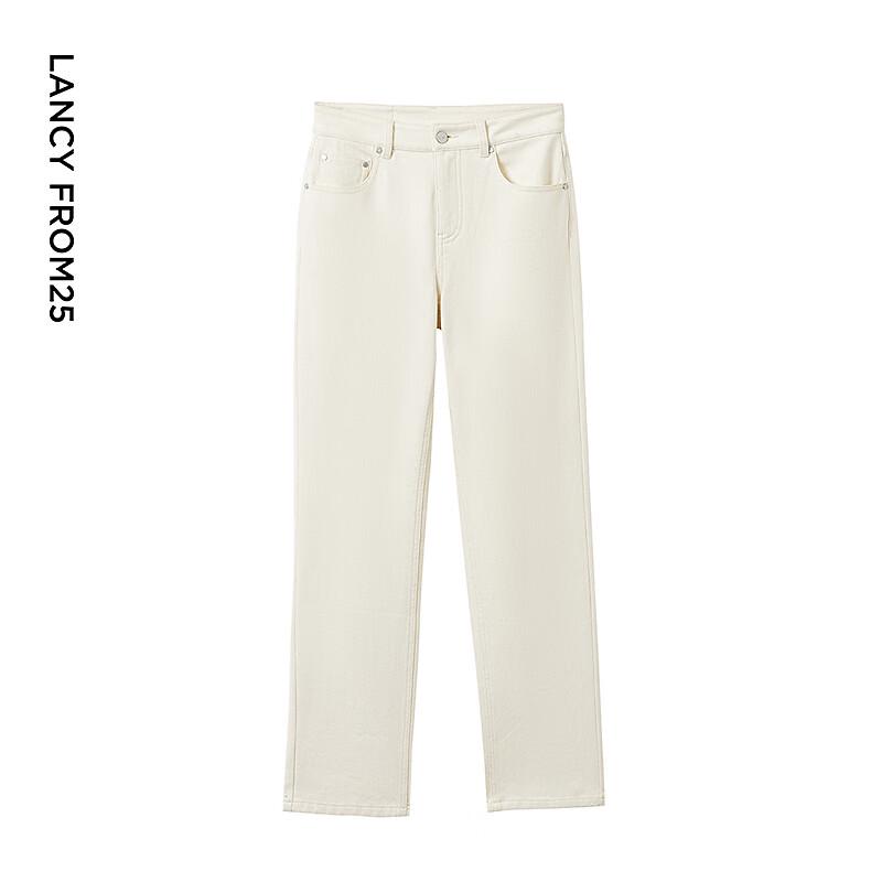 Langzi High-Waist Straight-Leg Coated Denim Jeans