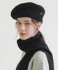 Hallen Logo Pendant Angora Beret (C031_Black)