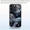 Diamant-Schmetterlingsmuster gehärtetes Glas Handyhülle geeignet für iPhone 17 16 15 14 13 12 11 Pro/Max/Plus Sturzfestes Rückcover