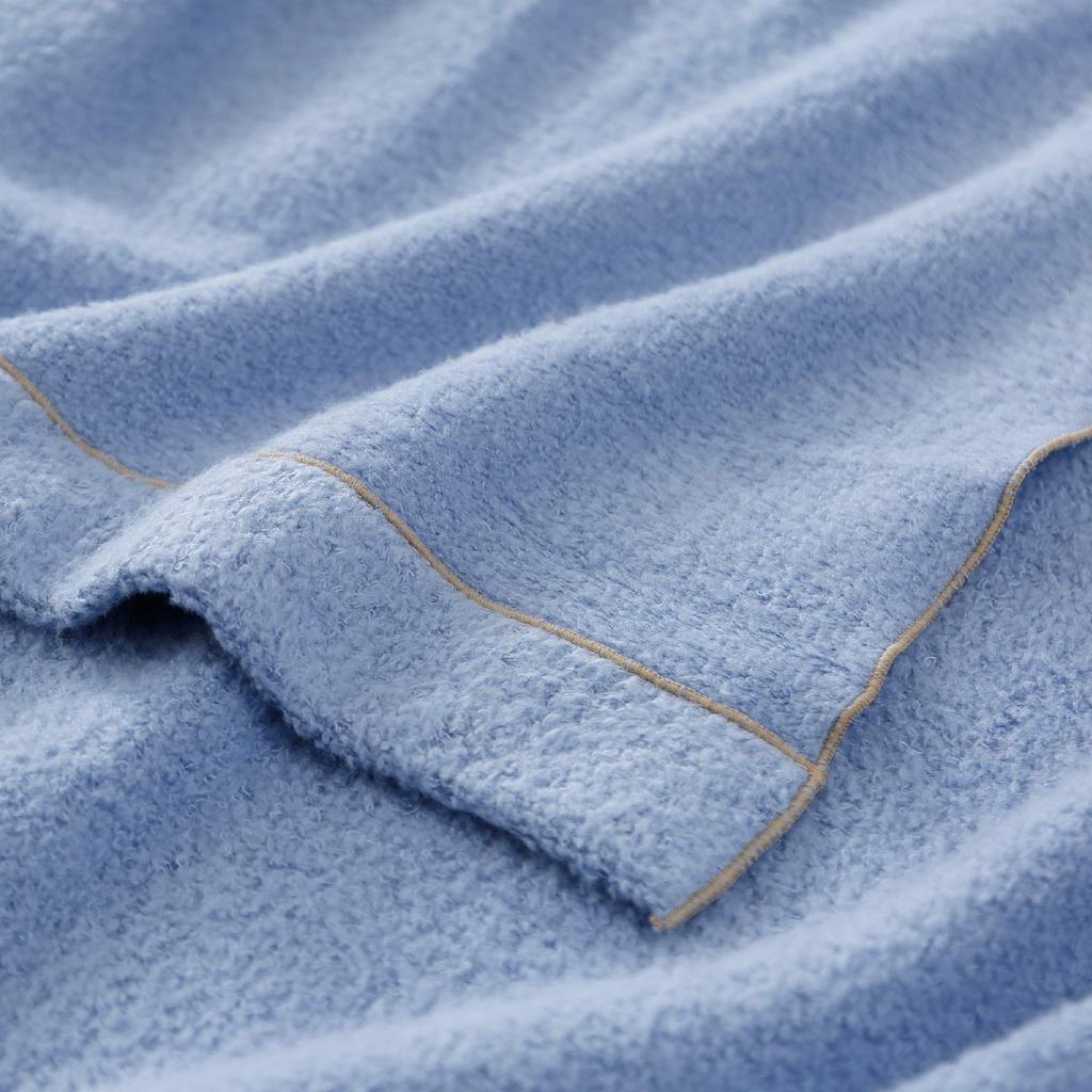 Nishikawa Pile Organic Made in Nishikawa Cotton Solid 204203913 Blanket, Single, Cotton, Japan, Pesticide-Free, Soft, Farm, Color, NC44, Blue,