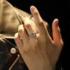 Retro Polaris North Star Adjustable Open Ring For Men Punk Gothic Edgy Copper Zircon Unisex Accessories Good Fortune Love Gift
