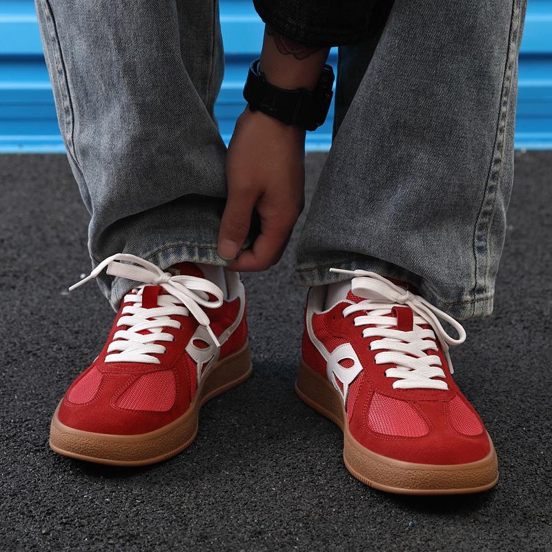 Retro Angola Red Platform Heightening German Training Shoes Men's 2025 Spring and Summer New Casual Board Shoes Sports Forrest Gump Shoes