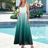 Ladies' Gradient Printed Summer Casual and Fashionable Sleeveless Long Dress
