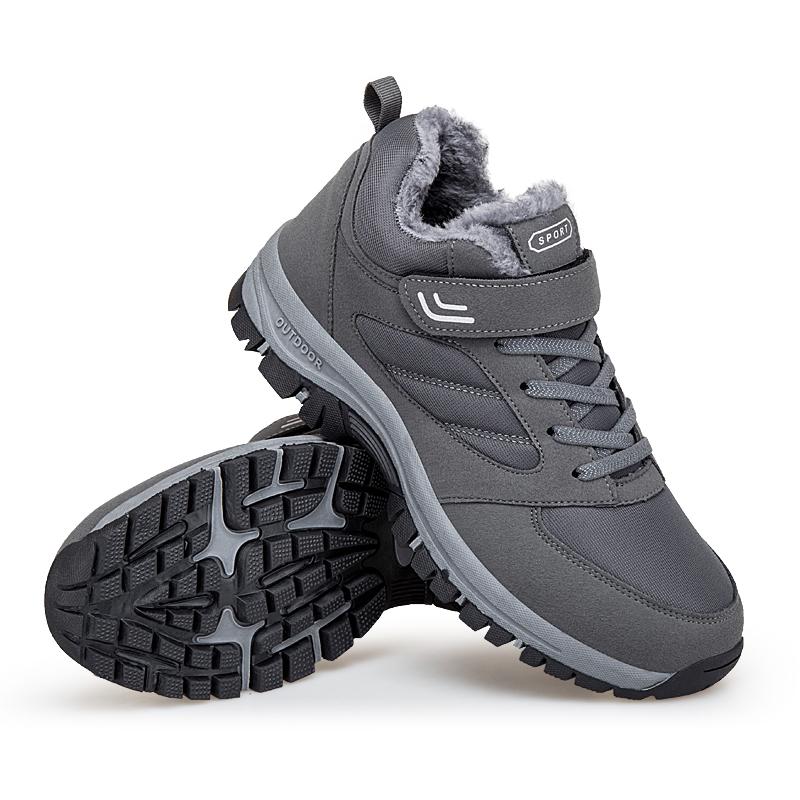 

Модные зимние ботинки для снега на шнуровке, повседневные хлопковые ботинки, стильные кожаные высокие кроссовки для мужчин, качественные теплые мужские туфли с плюшевой подкладкой 10.5